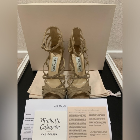 Jimmy Choo Ontario Suede Platform Heels - Picture 3 of 13